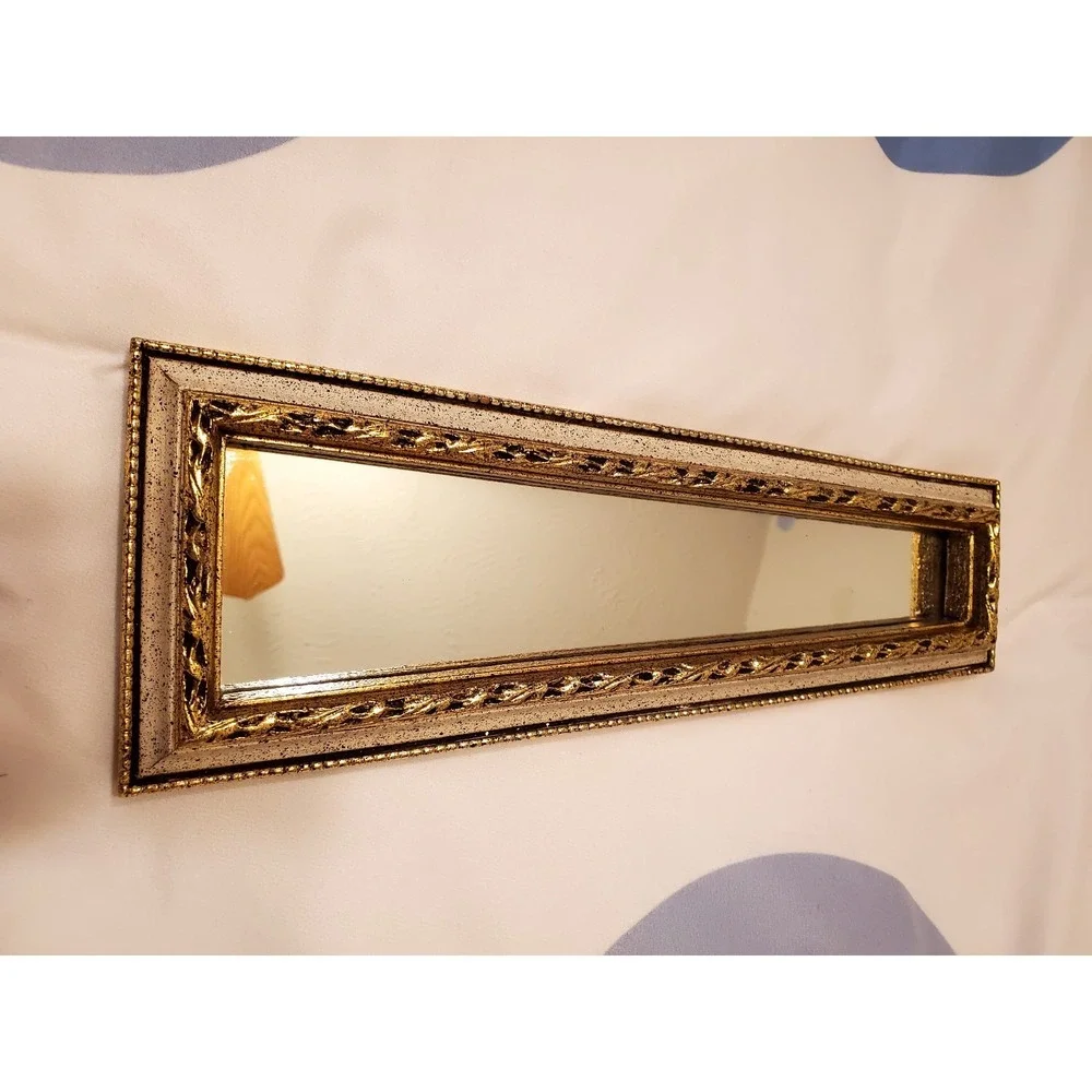 Vintage E.A. Riba Co. Gold Keyhole Mirror - Mid-Century Brooklyn NY Accent